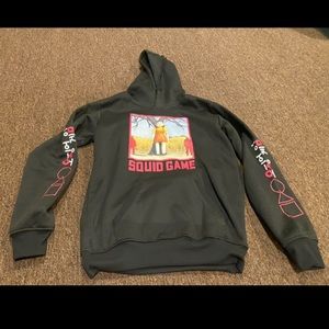 Squid Game Hoodie Sweatshirt Men's M Relaxed Long Sleeve Pullover Black